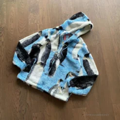 HypeYourBeast Supreme Penguins Hooded Fleece Jacket Blue Hoodies & Jackets 11 HypeYourBeast Supreme Penguins Hooded Fleece Jacket Blue Hoodies & Jackets