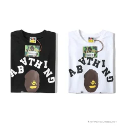 Hypeyourbeast BAPE Messy Letters Upside Down Little Ape Head Tee Shirt 'BLACK'