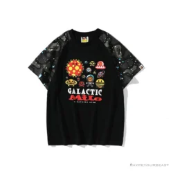 Hypeyourbeast Clothes BAPE Baby Milo Galaxy Astronaut Luminous Tee Shirt 'BLACK'