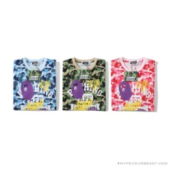 Hypeyourbeast BAPE Ape Head Star Camouflage Shading Tee Shirt 'PINK' Clothes
