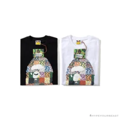 Hypeyourbeast BAPE Ape Man Head 28th Anniversary Camouflage Color Block Tee 'BLACK'