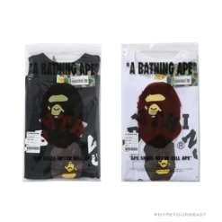 Hypeyourbeast BAPE Messy Letters Upside Down Little Ape Head Tee Shirt 'WHITE'