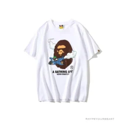 Hypeyourbeast BAPE Co-Branded Fly Boy Tee Shirt 'WHITE' Clothes