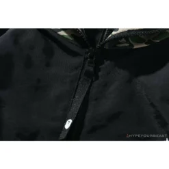 Hypeyourbeast BAPE X FCRB Joint Double Zip Camouflage Hoodie 'BLACK' Clothes