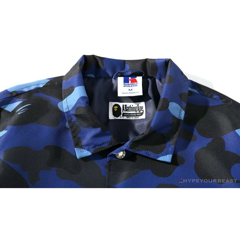 Hypeyourbeast BAPE X RUSSELL ATHLETIC Drawstring Camouflage Sweater 'BLUE' Clothes 3 Hypeyourbeast BAPE X RUSSELL ATHLETIC Drawstring Camouflage Sweater 'BLUE' Clothes