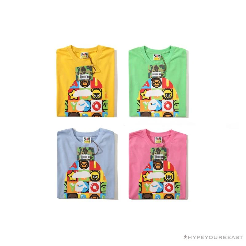 Hypeyourbeast BAPE Baby Milo Color Square Ape Head Tee Shirt 'BLUE' Clothes 7 Hypeyourbeast BAPE Baby Milo Color Square Ape Head Tee Shirt 'BLUE' Clothes