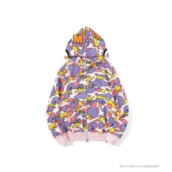 Hypeyourbeast BAPE Shark Head STA Star Camouflage Hoodie 'PINK'