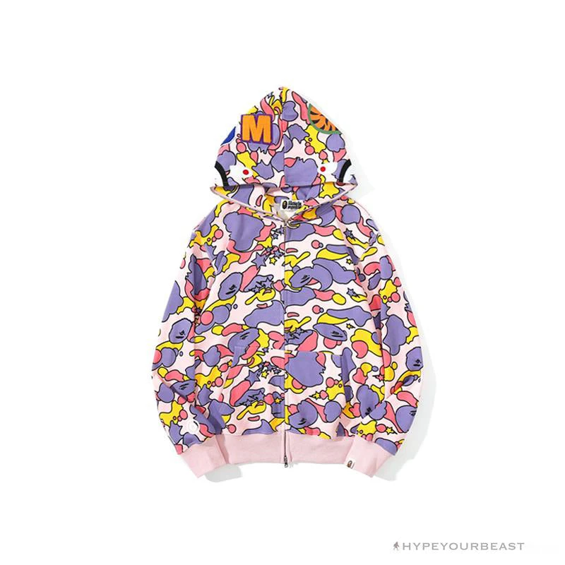 Hypeyourbeast BAPE Shark Head STA Star Camouflage Hoodie 'PINK' 1 Hypeyourbeast BAPE Shark Head STA Star Camouflage Hoodie 'PINK'