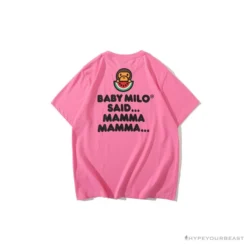 Hypeyourbeast Clothes BAPE Baby Milo Watermelon Little Monkey Tee Shirt 'PINK'