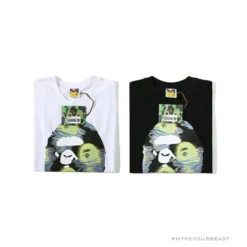 Hypeyourbeast BAPE Green Ape Head Blue Storm Tee Shirt 'WHITE' Clothes