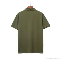 Hypeyourbeast BAPE Classic Ape Head Print Versatile Polo Shirt 'ARMY GREEN'