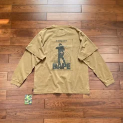 HypeYourBeast Bape Long Sleeve Tee Shirt Brown