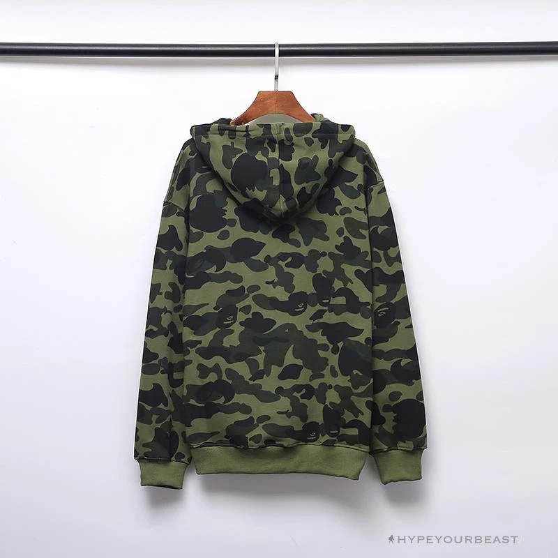 Hypeyourbeast Clothes BAPE X Bathing Ape Head Camouflage Hoodie 'GREEN' 2 Hypeyourbeast Clothes BAPE X Bathing Ape Head Camouflage Hoodie 'GREEN'