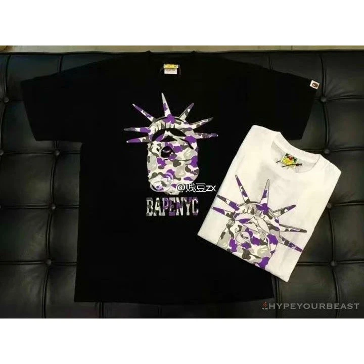 Hypeyourbeast Clothes BAPE NYC New York Limited Purple Camouflage Ape Head Tee Shirt 'BLACK' 14 Hypeyourbeast Clothes BAPE NYC New York Limited Purple Camouflage Ape Head Tee Shirt 'BLACK'