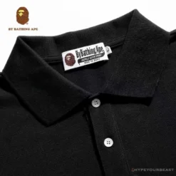 Hypeyourbeast Clothes BAPE Classic Ape Head Print Versatile Polo Shirt 'BLACK'