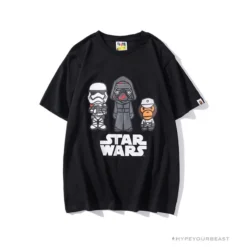Hypeyourbeast BAPE X Star Wars Collaboration Black Warrior Tee Shirt 'BLACK'