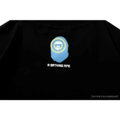 Hypeyourbeast Clothes BAPE Ape Head Blue X Yellow Contrast Letter Tee Shirt