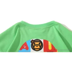 Hypeyourbeast Clothes BAPE Baby Milo Color Square Ape Head Tee Shirt 'GREEN'