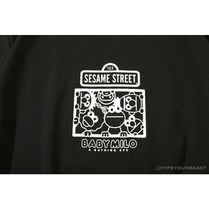 Hypeyourbeast BAPE Baby Milo Sesame Street Plain Tee Shirt 'BLACK' 4 Hypeyourbeast BAPE Baby Milo Sesame Street Plain Tee Shirt 'BLACK'