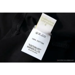 Hypeyourbeast BAPE Classic Basic Ape Man Head English LOGO Tee Shirt 'BLACK' Clothes