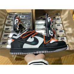 Hypeyourbeast Off White X Nike Dunk Low Black Orange Lace