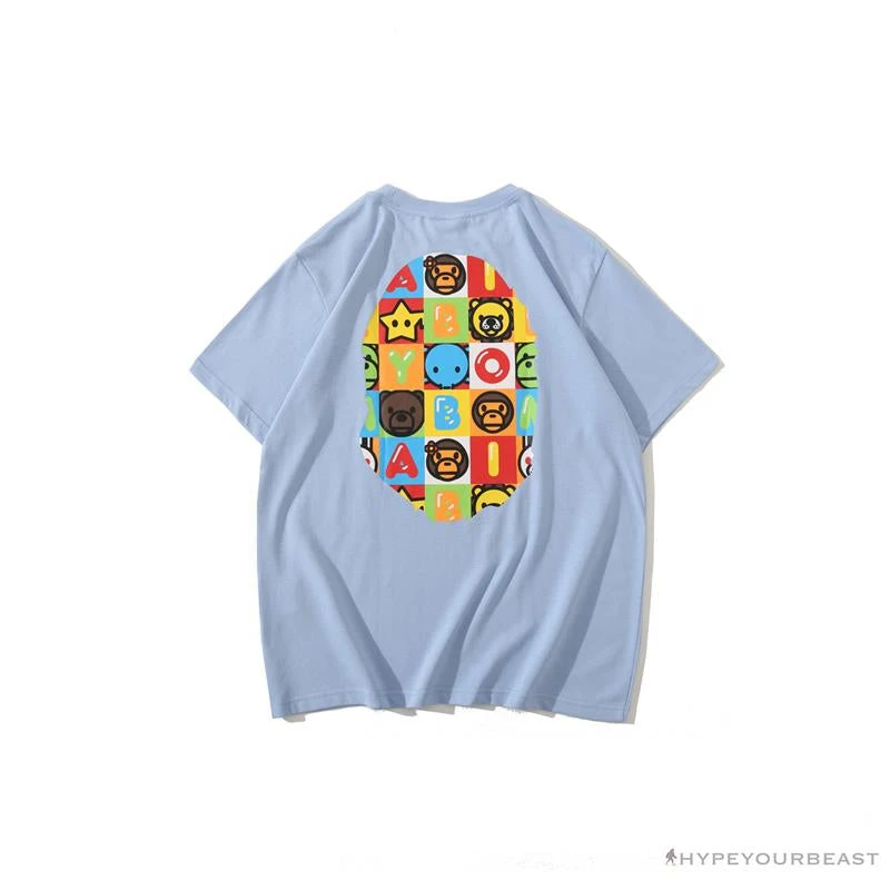 Hypeyourbeast BAPE Baby Milo Color Square Ape Head Tee Shirt 'BLUE' Clothes 2 Hypeyourbeast BAPE Baby Milo Color Square Ape Head Tee Shirt 'BLUE' Clothes