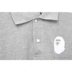 Hypeyourbeast BAPE Classic Ape Head Print Versatile Polo Shirt 'GREY' 15 Hypeyourbeast BAPE Classic Ape Head Print Versatile Polo Shirt 'GREY'