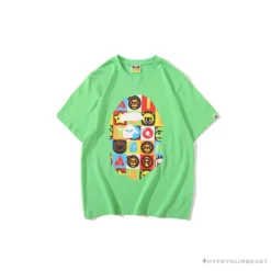 Hypeyourbeast Clothes BAPE Baby Milo Color Square Ape Head Tee Shirt 'GREEN'