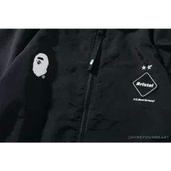 Hypeyourbeast BAPE X FCRB Joint Double Zip Camouflage Hoodie 'BLACK' Clothes