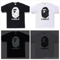 Hypeyourbeast BAPE Starry Sky Camouflage Luminous Great Ape Man Head Tee Shirt 'WHITE'