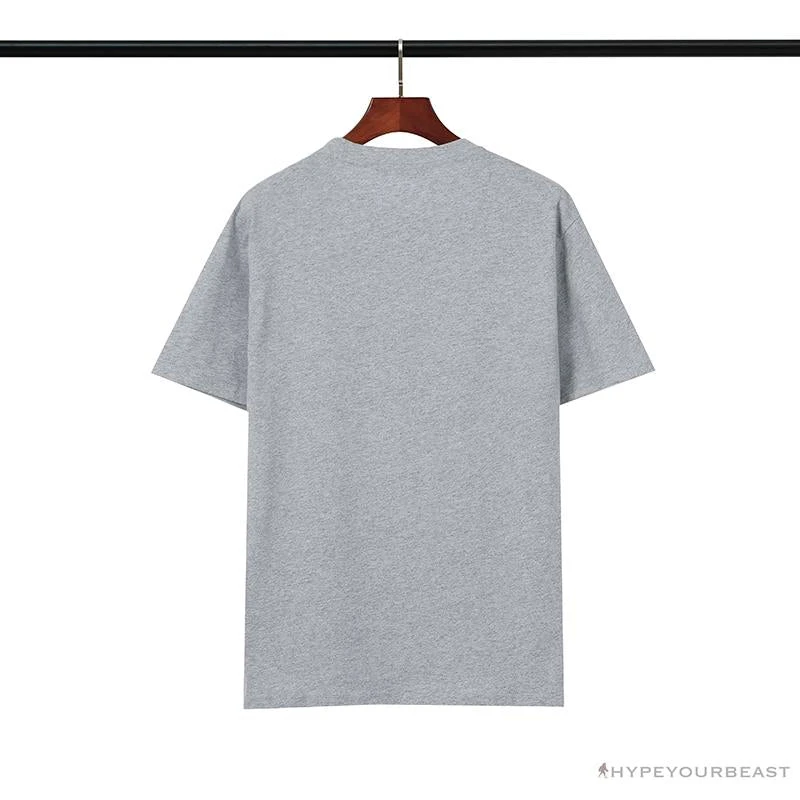 Hypeyourbeast BAPE Classic Embroidered Logo Ape Head Tee Shirt 'GREY' 2 Hypeyourbeast BAPE Classic Embroidered Logo Ape Head Tee Shirt 'GREY'