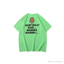 Hypeyourbeast Clothes BAPE Baby Milo Watermelon Little Monkey Tee Shirt 'GREEN'