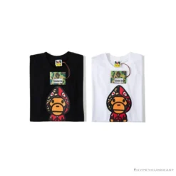 Hypeyourbeast BAPE Baby Milo Red Shark Hat Little Monkey Tee Shirt 'WHITE' 11 Hypeyourbeast BAPE Baby Milo Red Shark Hat Little Monkey Tee Shirt 'WHITE'