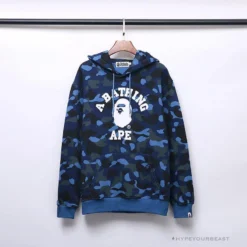 Hypeyourbeast BAPE X Bathing Ape Head Camouflage Hoodie 'BLUE'