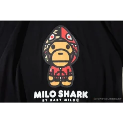 Hypeyourbeast BAPE Baby Milo Red Shark Hat Little Monkey Tee Shirt 'BLACK'