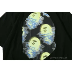 Hypeyourbeast Clothes BAPE Green Ape Head Blue Storm Tee Shirt 'BLACK'
