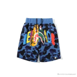 Hypeyourbeast BAPE X READYMADE Tiger Head Foam Camouflage Shorts 'BLUE' Clothes