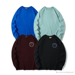 Hypeyourbeast Clothes BAPE APES TOGETHER English Alphabet Ape Head Long Sleeve Shirt 'BLACK'