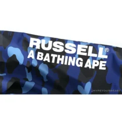Hypeyourbeast Clothes BAPE X RUSSELL ATHLETIC Drawstring Camouflage Pants 'BLUE'
