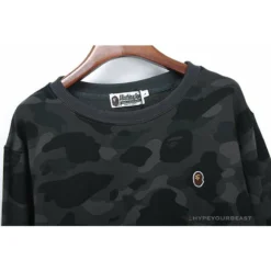 Hypeyourbeast Clothes BAPE Classic Ape Head Embroidered Camouflage Long Sleeve Shirt 'GREY'