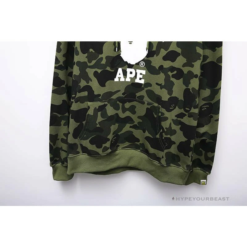 Hypeyourbeast Clothes BAPE X Bathing Ape Head Camouflage Hoodie 'GREEN' 4 Hypeyourbeast Clothes BAPE X Bathing Ape Head Camouflage Hoodie 'GREEN'