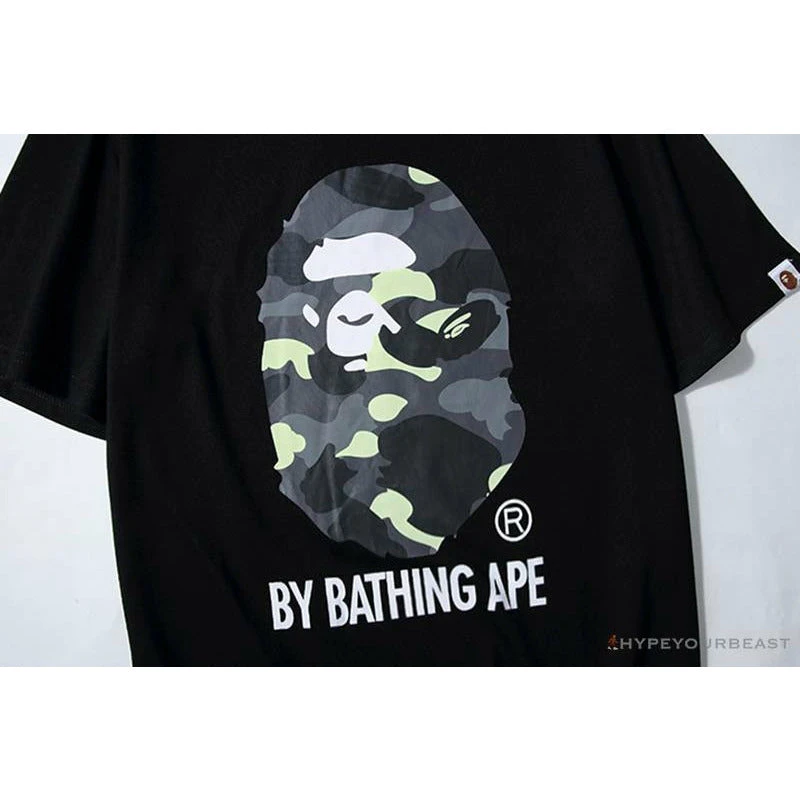 Hypeyourbeast Clothes BAPE Luminous Spots Camouflage Great Ape Man Black Head Cotton Short Sleeve Tee Shirt 'BLACK' 6 Hypeyourbeast Clothes BAPE Luminous Spots Camouflage Great Ape Man Black Head Cotton Short Sleeve Tee Shirt 'BLACK'