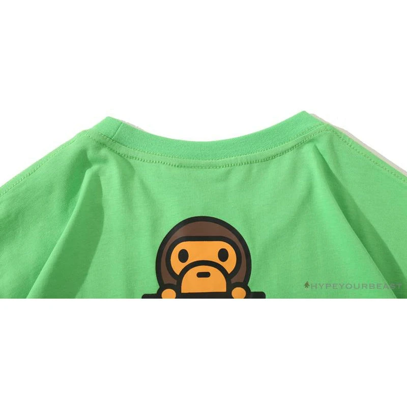 Hypeyourbeast Clothes BAPE Baby Milo Watermelon Little Monkey Tee Shirt 'GREEN' 8 Hypeyourbeast Clothes BAPE Baby Milo Watermelon Little Monkey Tee Shirt 'GREEN'