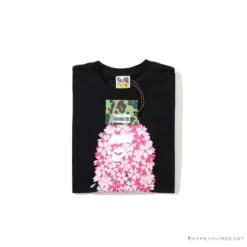 Hypeyourbeast BAPE Japan Limited Edition Pink Cherry Tree Tee Shirt 'BLACK' Clothes