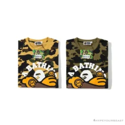 Hypeyourbeast Clothes BAPE KIDS Elbow Hug Gorilla Camouflage Tee Shirt 'YELLOW'