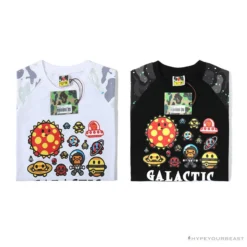 Hypeyourbeast Clothes BAPE Baby Milo Galaxy Astronaut Luminous Tee Shirt 'BLACK'