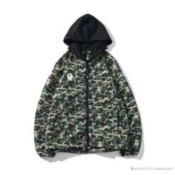 Hypeyourbeast BAPE X FCRB Joint Double Zip Camouflage Hoodie 'GREEN'