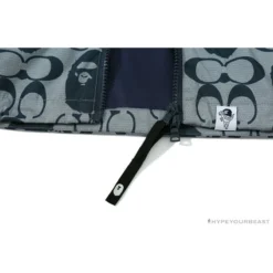 Hypeyourbeast BAPE X COACH Co-Branded Grey-Blue Hoodie