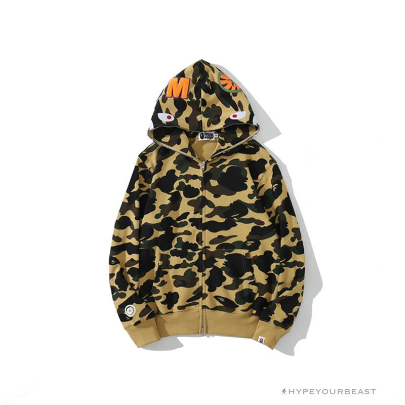 Hypeyourbeast Clothes BAPE Camo Hoodie Shark Head 'YELLOW' 1 Hypeyourbeast Clothes BAPE Camo Hoodie Shark Head 'YELLOW'