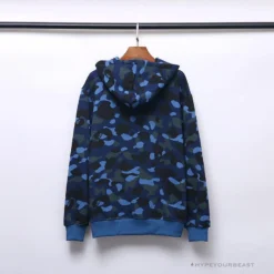 Hypeyourbeast BAPE X Bathing Ape Head Camouflage Hoodie 'BLUE'